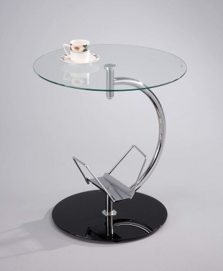 Stylish Round Glass Magazine End Table